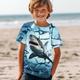 Boys 3D Shark Tee Shirt Short Sleeve 3D Print Summer Active Sports Fashion Polyester Kids 3-12 Years Crew Neck Outdoor Casual Daily Regular Fit