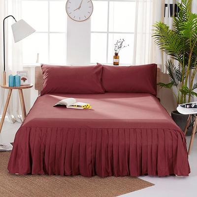 Solid Color Bed Skirt Type Single Piece Bed Cover 1.8m Brushed Bed Cover Double Bed Sheet Simmons Mattress Protector