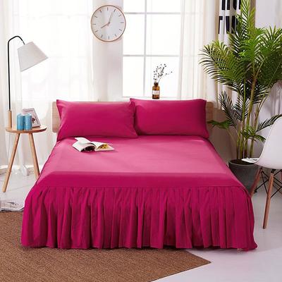 Solid Color Bed Skirt Type Single Piece Bed Cover 1.8m Brushed Bed Cover Double Bed Sheet Simmons Mattress Protector