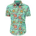 Mens Graphic Shirt Summer Hawaiian Boho Floral Paisley Prints Turndown Black Pink Blue Green Outdoor Street Short Sleeves Clothing Colorful Party Cotton