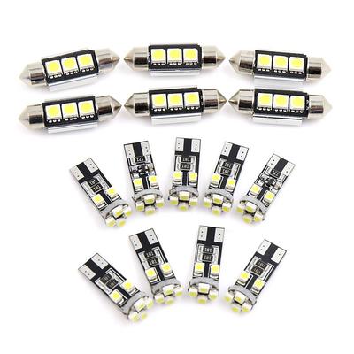 15PCs T10 Car White Dome Map Reading LED Interior Light Canbus Bulbs lights Reading Dome Door License Plate Bulbs for Audi Q5 (8R) 2009-2012