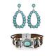 Retro Bohemian Style Turquoise Earrings Bracelets Necklaces Jewelry Sets For Women