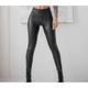 Women's Skinny PU Plain Black Wine Simple High Waist Ankle-Length Party Club Winter Spring Fall