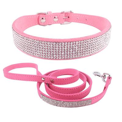 Pet Collar Rhinestone Dog Collar Lettering Nameplate Dog Collar Anti-lost Removable Flower Cat Scarf