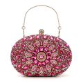 Women's Clutch Evening Bag Wristlet Dome Bag Clutch Bags PU Leather for Evening Bridal Wedding Party with Rhinestone Chain Large Capacity Lightweight in Silver Light Blue Rose Gold