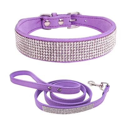 Pet Collar Rhinestone Dog Collar Lettering Nameplate Dog Collar Anti-lost Removable Flower Cat Scarf