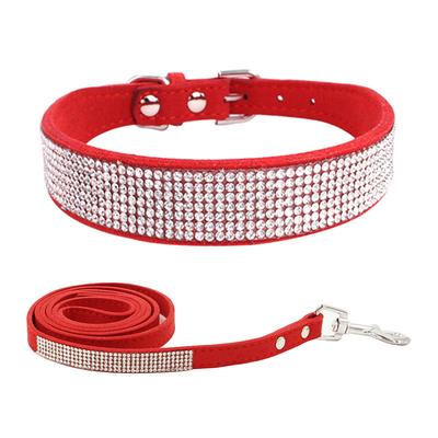 Pet Collar Rhinestone Dog Collar Lettering Nameplate Dog Collar Anti-lost Removable Flower Cat Scarf