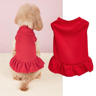 Dog Cat Dress Minimalist Casual Breathable Soft Washable Comfortable Outdoor Casual Daily Dog Clothing for Bichon Frise Pomeranian Baby Pet Papillon Small