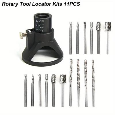 11pcs Rotary Cutter Tool Cutting Guide Attachment Kit 1/8(3mm) Shank HSS Routing Router Bits And Twist Drill Bits Multi-purpose Kit Dedicated Drill Carving Rotary Locator Polishing Located H