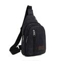 Men's Crossbody Bag Shoulder Bag Chest Bag Canvas Outdoor Daily Holiday Zipper Large Capacity Lightweight Durable Solid Color Black Brown Green