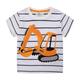 Toddler Boys T shirt Tee Cartoon Stripe Short Sleeve Crewneck Children Top Outdoor Fashion Daily Summer Spring White 3-7 Years