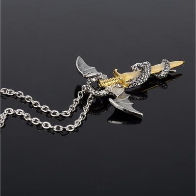 1pc Pendant Necklace Chain Necklace For Men's Street Club Cosplay Costumes Alloy Stylish Trace Dragon Wings