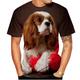 Animal Dog Cavalier King Charles Spaniel T-shirt Anime Graphic T-shirt For Couple's Men's Women's Adults' 3D Print Casual Daily