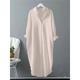 Women's Plus Size Curve Shirt Dress Casual Dress Shift Dress Solid Color Long Dress Maxi Dress Long Sleeve Button Shirt Collar Basic Outdoor Black White Spring Summer L XL XXL 3XL 4XL