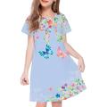 Kids Little Girls' Dress Floral Butterfly Animal A Line Dress Daily Holiday Vacation Print White Above Knee Short Sleeve Casual Cute Sweet Dresses Spring Summer Regular Fit 3-12 Years