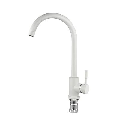 Stainless Steel Kitchen Faucet,Nickel Brushed Free Standing Single Handle One Hole Standard Spout High Arc 360° Rotatable Bathroom Sink Faucet with Hot and Cold Water Switch