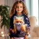 Girls' 3D Fox Sweatshirt Pullover Pink Long Sleeve 3D Print Spring Fall Active Fashion Cute Polyester Kids 3-12 Years Hooded Outdoor Casual Daily Regular Fit