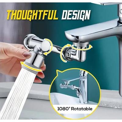 1080° Rotating Faucet Extender, ABS Universal Sink Water Booster, Kitchen Bathroom 1080° Angle Rotatable Spray Attachment, Multifunctional Robot Arm, Washing Eyes/Hair/Face