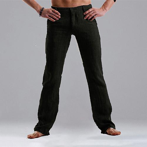 Men's Dress Pants Linen Pants Trousers Summer Pants Pocket Straight Leg Plain Comfort Casual Daily Holiday Streetwear Stylish Black White