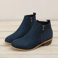 Women's Boots Motorcycle Boots Plus Size Outdoor Work Daily Booties Ankle Boots Block Heel Round Toe Vintage Fashion Casual Walking Faux Leather Loafer Leopard Black Blue