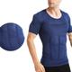 Men's Shapewear Waist Trainer Body Shaper Pure Color Simple Comfort Home Daily Nylon Slimming Crew Neck Short Sleeve Winter Fall Black Blue