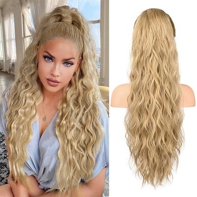 Ponytail Extension 26 Inch Drawstring Ponytail Hair Extensions for WomenLong Curly Wavy Ponytail Natural Wavy Synthetic Hairpiece for Women Daily Use party
