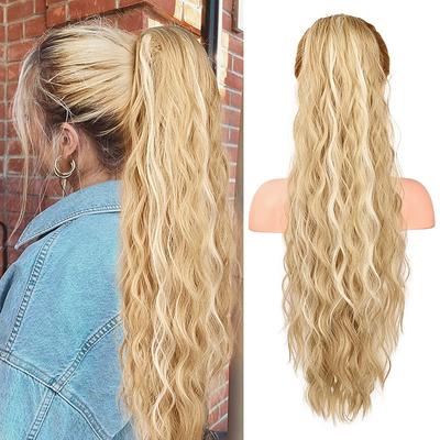 Ponytail Extension 26 Inch Drawstring Ponytail Hair Extensions for WomenLong Curly Wavy Ponytail Natural Wavy Synthetic Hairpiece for Women Daily Use party