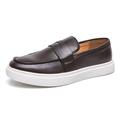 Men's Loafers Slip-Ons Casual Shoes British Style Plaid Shoes Classic Loafers Comfort Shoes Casual British Daily Leather Breathable Comfortable Slip Resistant Loafer Black Brown Spring Fall