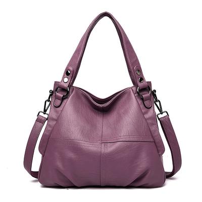 Women's Burgundy Faux Leather Shoulder Bag – Large Capacity Handbag with Detachable Strap for Work Travel