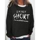 Women's Oversized Sweatshirt Letter Casual Sports Black Purple Brown I'm Not Short Loose Fit Round Neck Long Sleeve Micro-elastic Spring Fall Fall Winter