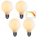 G80 5W LED Globe Lights Dimmable LED Edison Bulb 6000K- 2700K 450lm E27 Base Opalescent Glass Facing AC220V Very Suitable for Vanity Mirror Floor Lamp