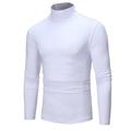 Men's T shirt Tee Turtleneck shirt Long Sleeve Shirt Plain Rolled collar Street Long Sleeve Clothing Apparel Vintage Essential