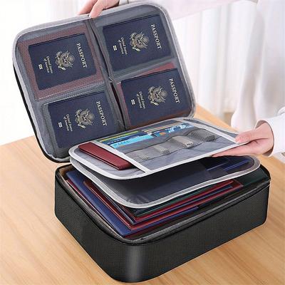 Document Storage Bag Box Home Family Certificate Explosion Important Documents Multi-Functional Passport Box Oxford Cloth Finishing Bag