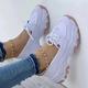 Women's Blue Suede Casual Sneakers - Comfortable Lace-Up Walking Shoes with Chunky Sole for Everyday Wear