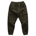 Men's Cargo Pants Cargo Trousers Techwear Drawstring Elastic Waist Multi Pocket Plain Comfort Wearable Casual Daily Holiday Sports Fashion Black Green