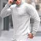 Men's Sweater Pullover Sweater Jumper Turtleneck Sweater Ribbed Cable Knit Cropped Knitted Solid Color Turtleneck Keep Warm Modern Contemporary Work Daily Wear Clothing Apparel Fall Winter Wine