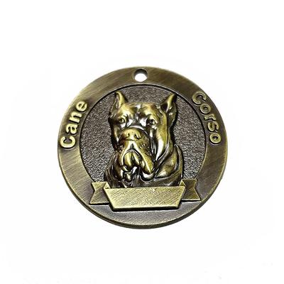 Bronze dog tags three-dimensional relief pet tags anti loss identification nameplates pet accessories that can be engraved with characters