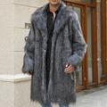 Men's Winter Coat Winter Jacket Faux Fur Coat Outdoor Daily Wear Warm Pocket Fall Winter Plain Fashion Streetwear Lapel Regular Black White Yellow Brown Light Grey Jacket