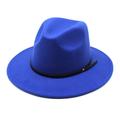 Woolen Top Hat Jazz Hat Vintage Black Woolen Jazz Hat Flat Brim Cap