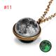 farjing planet necklace, glow in the dark galaxy system double sided glass dome planet necklace pendant jewelry gift