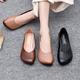 Women's Flats Plus Size Daily Solid Colored Summer Flat Heel Round Toe Square Toe Casual Faux Leather Loafer Light Brown Dark Brown Black