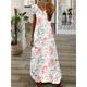 Women's Maxi long Dress Casual Dress Summer Dress Print Dress Floral Fashion Streetwear Outdoor Daily Date Print Short Sleeve V Neck Dress Regular Fit Black White Pink Summer Spring S M L XL XXL