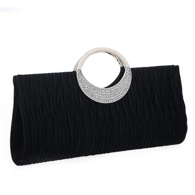 Women's Clutch Bags Satin for for Evening Bridal Wedding Party in Almond Black White