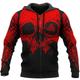 Skull Novelty Men's Fashion 3D Print Zip Hoodie Halloween Holiday Vacation Hoodies Black Red Long Sleeve Hooded Print Spring Fall Designer Hoodie Sweatshirt