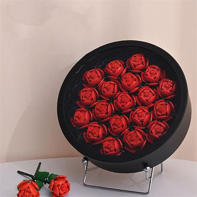 Women's Day Gifts Qixi Gift Heart-shaped Cuddle Bucket Immortal Flower Building Block Flower Rose Assembly Gift Boudoir Expressing Love Flower Box Valentine's Day Mother's Day Gifts for MoM