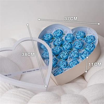 Women's Day Gifts Qixi Gift Heart-shaped Cuddle Bucket Immortal Flower Building Block Flower Rose Assembly Gift Boudoir Expressing Love Flower Box Valentine's Day Mother's Day Gifts for MoM