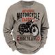 Men's Sweatshirt Pullover Brown Light Grey Dark Gray Gray Crew Neck Graphic Prints Motorcycle Print Sports Outdoor Casual Daily 3D Print 3D Print Designer Basic Spring Fall Clothing Apparel