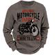 Men's Sweatshirt Pullover Brown Light Grey Dark Gray Gray Crew Neck Graphic Prints Motorcycle Print Sports Outdoor Casual Daily 3D Print 3D Print Designer Basic Spring Fall Clothing Apparel