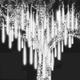 2 Pack Meteor Shower Christmas Lights Outdoor 30cm 8 Tubes 192 LED Falling Rain Lights Plug in Icicle Snow Cascading String Lights for Xmas Tree Holiday Patio Decorations