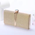 Women's Clutch Evening Bag Wristlet Clutch Bags Polyester Party Bridal Shower Holiday Rhinestone Chain Large Capacity Lightweight Durable Solid Color Silver Black Champagne